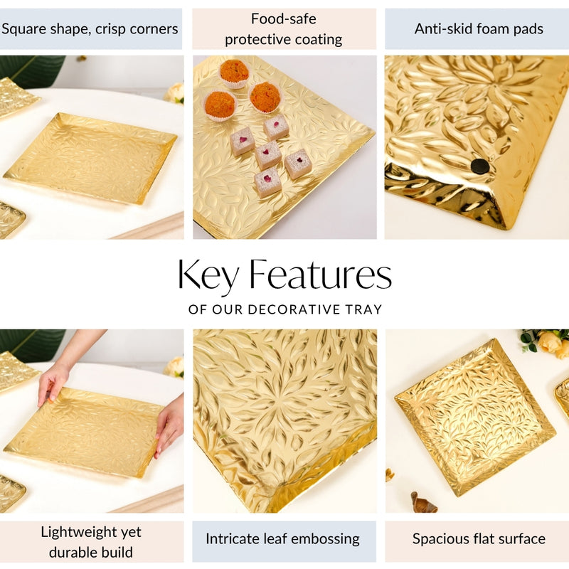 Luxe Aluminium Decorative Square Tray