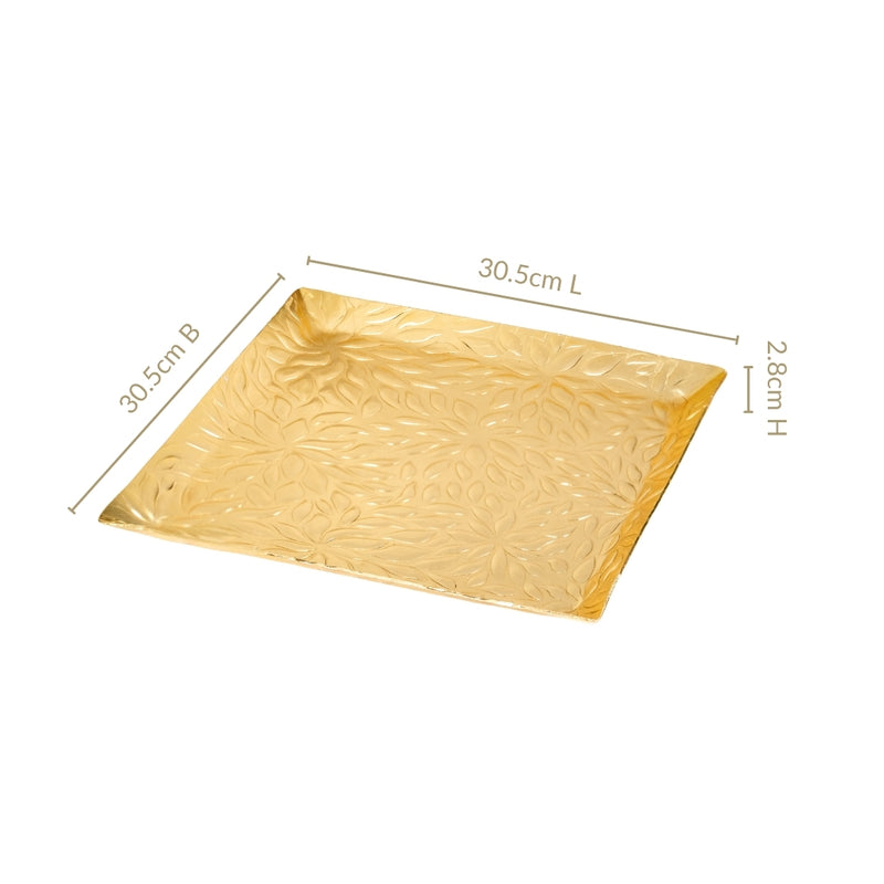 Luxe Aluminium Decorative Square Tray
