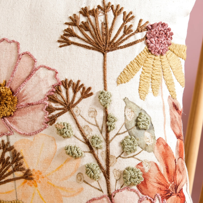 Luxe Botanical Cotton Slub Cushion Cover