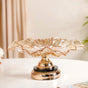 Decorative Crystal Glass Platter With Metal Stand