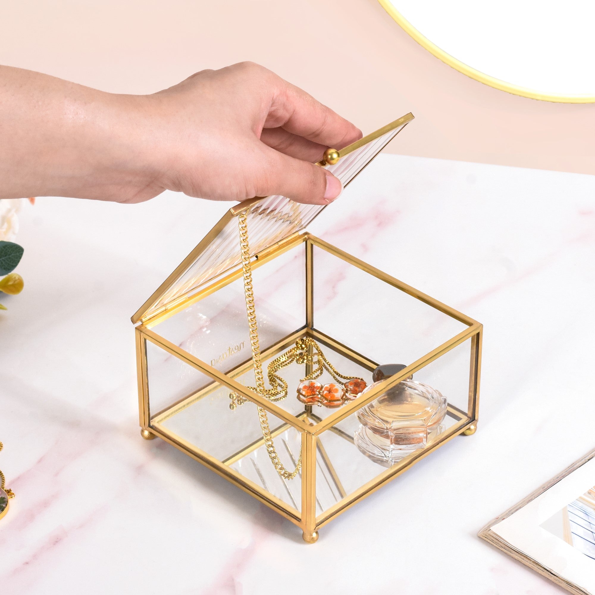 Compact Fluted Lid Vanity Box Online Premium Jewellery Box