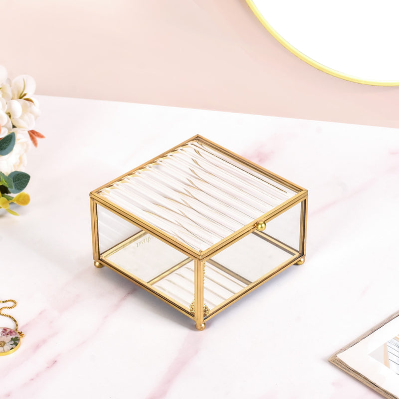 Compact Fluted Lid Vanity Box