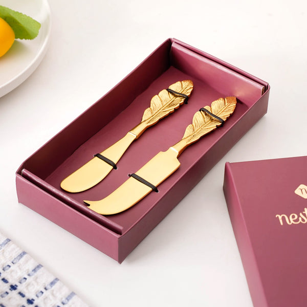 Luxe Gold Butter Knife And Cheese Knife Set Of 2