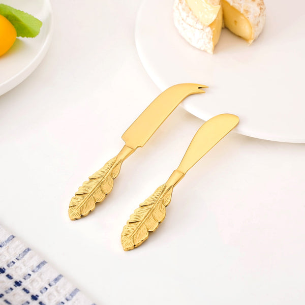 Luxe Gold Butter Knife And Cheese Knife Set Of 2