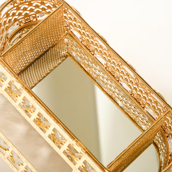 Luxe Gold Tissue Box With Compartments