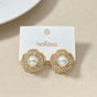 Luxe Pearl Floral Stud Earrings