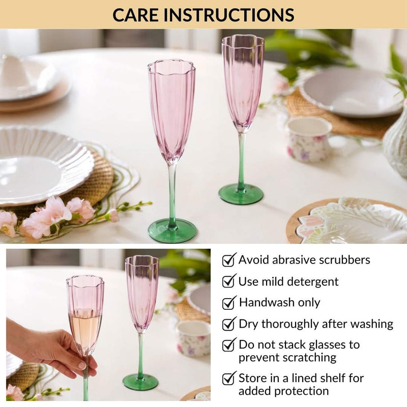 Luxe Tulip Champagne Glass Set Of 2 220ml