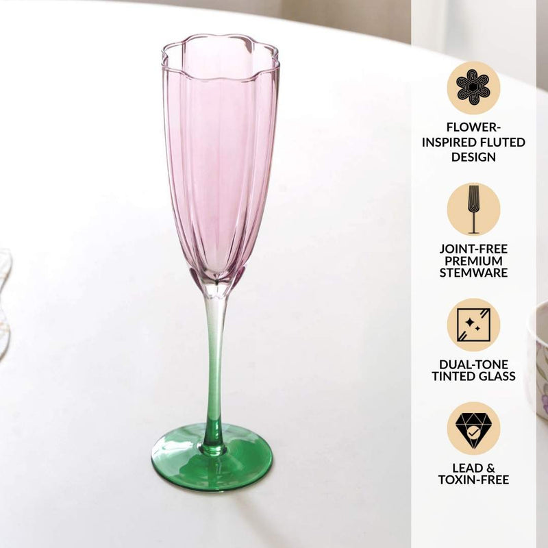 Luxe Tulip Champagne Glass Set Of 2 220ml