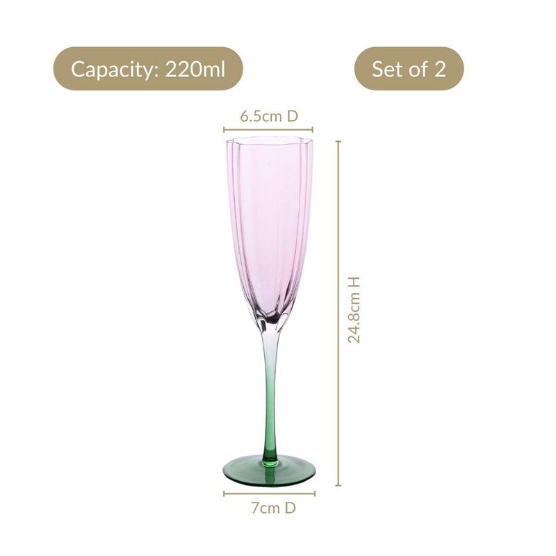 Luxe Tulip Champagne Glass Set Of 2 220ml