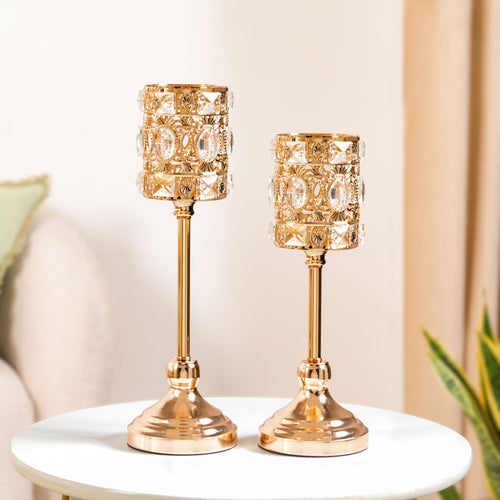 Luxe Vintage Candle Holder Set Of 2