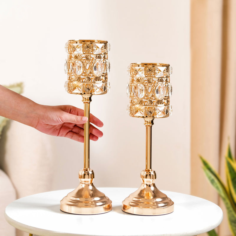 Luxe Vintage Candle Holder Set Of 2