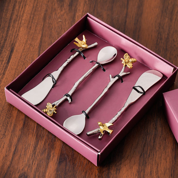 Bee And Bird Stainless Steel Cutlery Set Of 4