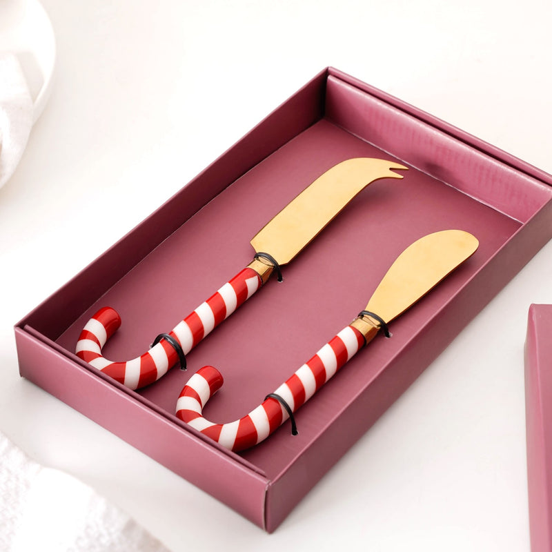 Candy Stick Cheese And Butter Knife Gold Set Of 2