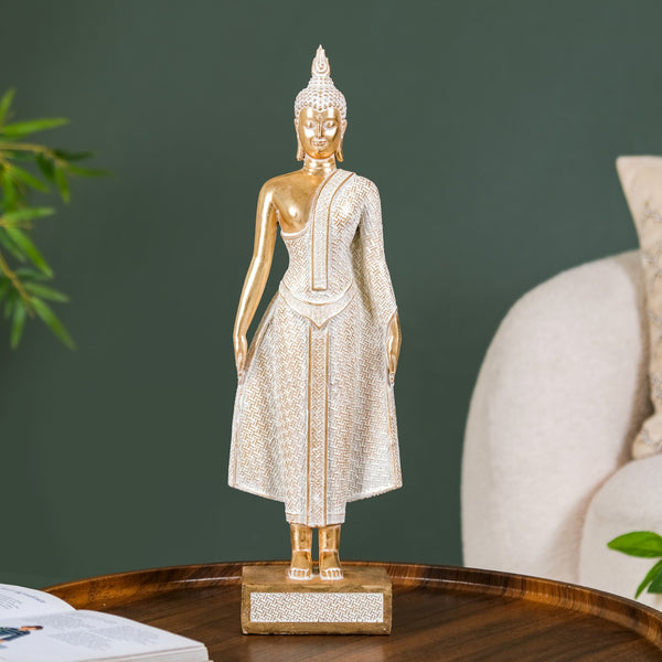 Gold Standing Buddha Decor Statue Large 16 Inch