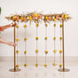 Luxurious Gold Iron Backdrop Frame With Flower Decor