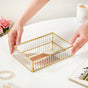 Modern Gold Bordered Decorative Tray Small