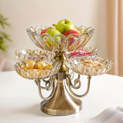 Multilayer Decorative Glass Bowls With Stand