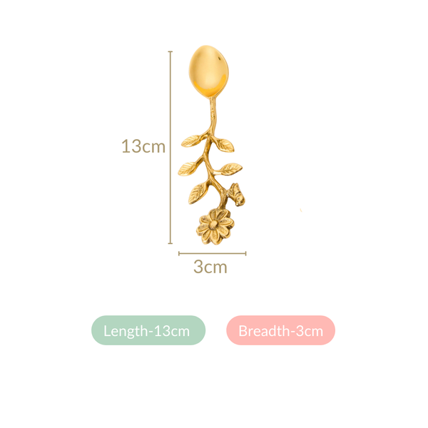 Opulent Gold Floral Dessert Spoon Set Of 4