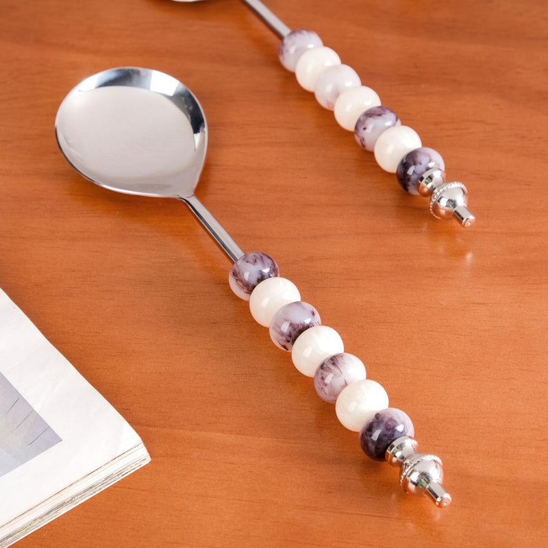 Luxury Marble Accent Serving Spoon Set Of 2