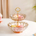 Shimmery Crystal Glass 2 Tier Snack Stand