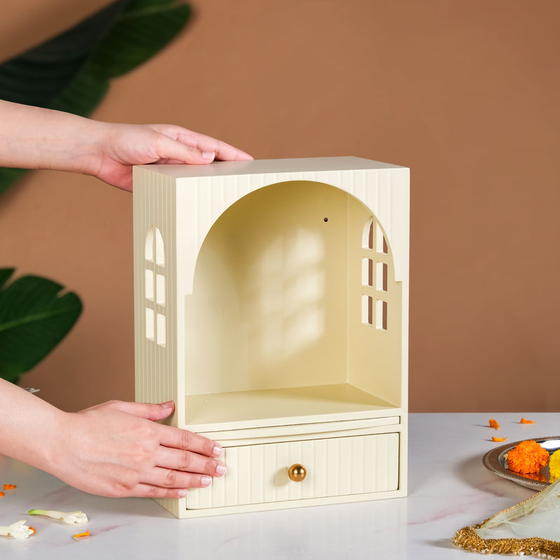 Mahima Pooja Mandir For Home And Office White 23 x 13 x 31cm