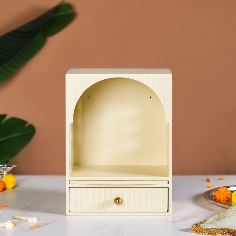 Mahima Pooja Mandir For Home And Office White 23 x 13 x 31cm
