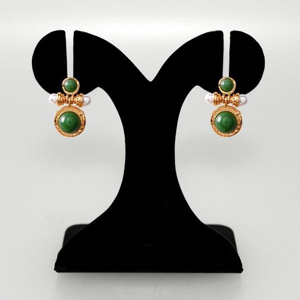 Majestic Stones Gold Drop Earrings