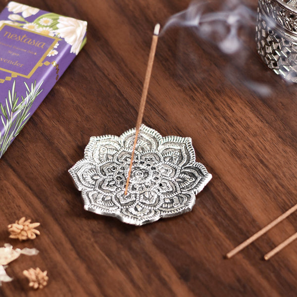 Mandala Incense Holder With Lavender Incense Sticks