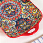 Mandala Melange Long Platter Dish Red