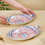 Mandala Long Dish Red And Blue Set Of 2