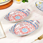 Mandala Long Dish Red And Blue Set Of 2