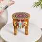 Handpainted Artistry Natural Mango Wood Elephant Riser