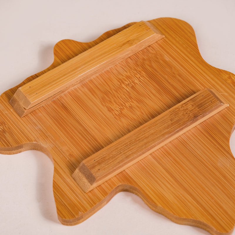Maple Leaf Serving Bowl With Wooden Cutlery And Tray 1300ml - serving bowl, ceramic tray | Ceramic bowl for home decor 
