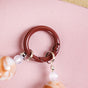 Brown Marble Pattern Love Loop Keychain