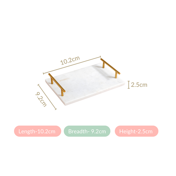 Polished White Marble Decorative Tray 12 Inch