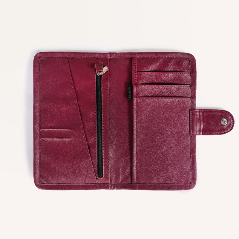 Maroon Travel Passport Wallet