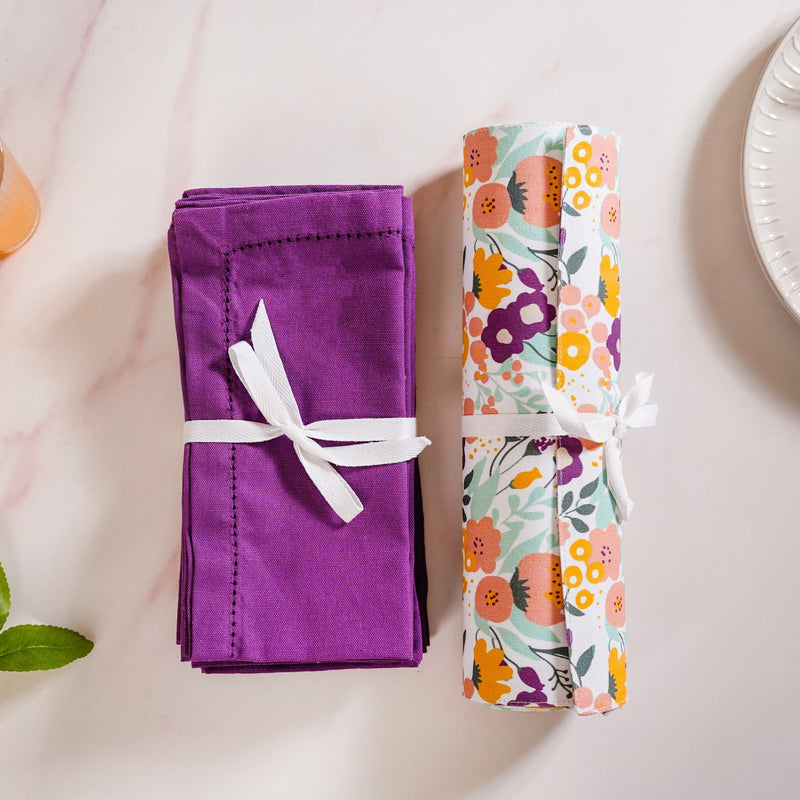 Viola Table Napkin And Mat Set Of 12