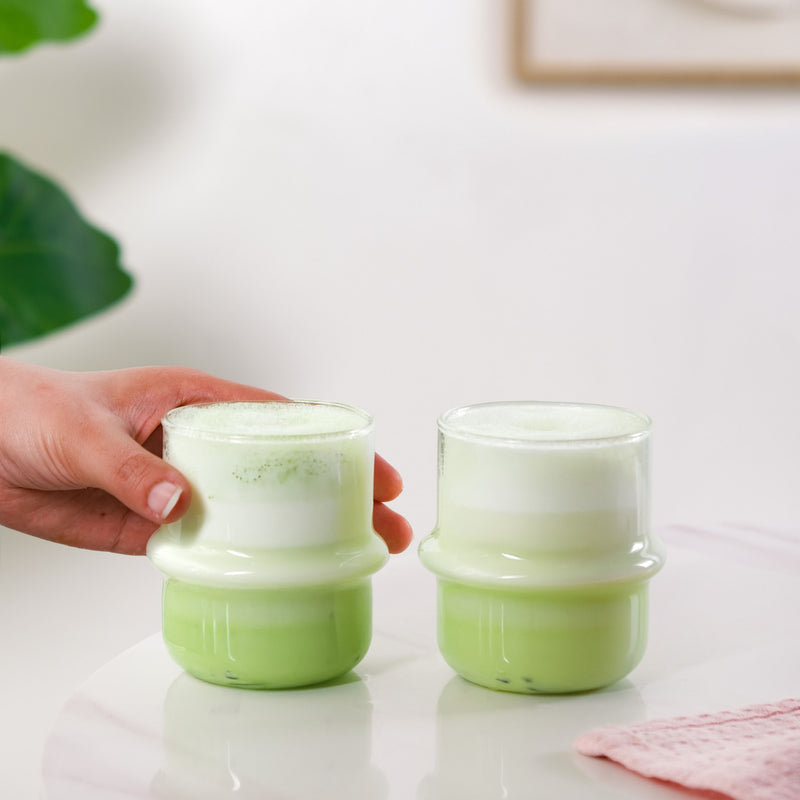 Matcha Glass Tumbler Set Of 2 300ml