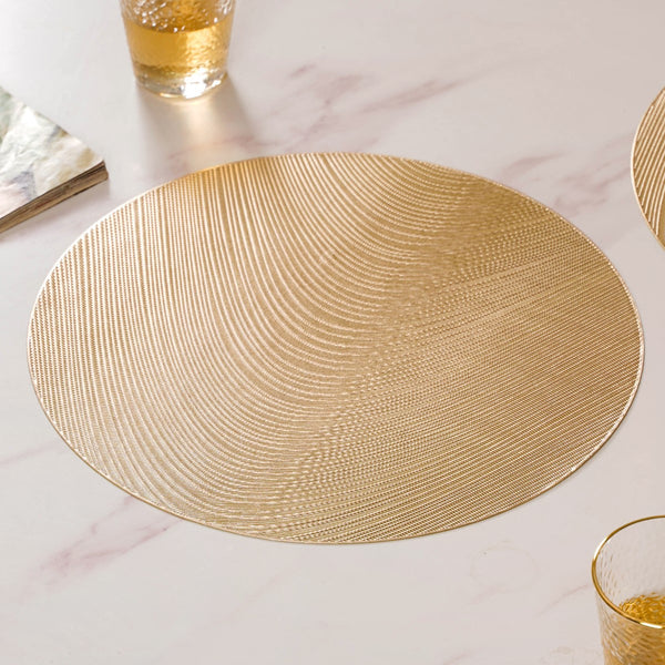 Gold Waterproof Table Mat Set Of 6 Online - Premium Table Mat | Nestasia