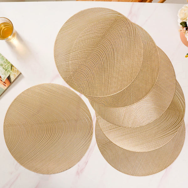 Gold Waterproof Table Mat Set Of 6 Online - Premium Table Mat | Nestasia