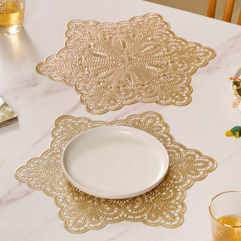 Dining Table Mat Gold Set Of 6