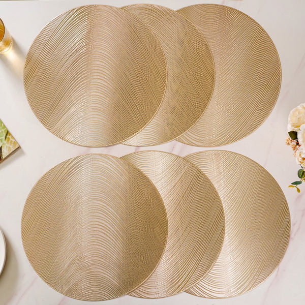 Gold Waterproof Table Mat Set Of 6 Online - Premium Table Mat | Nestasia