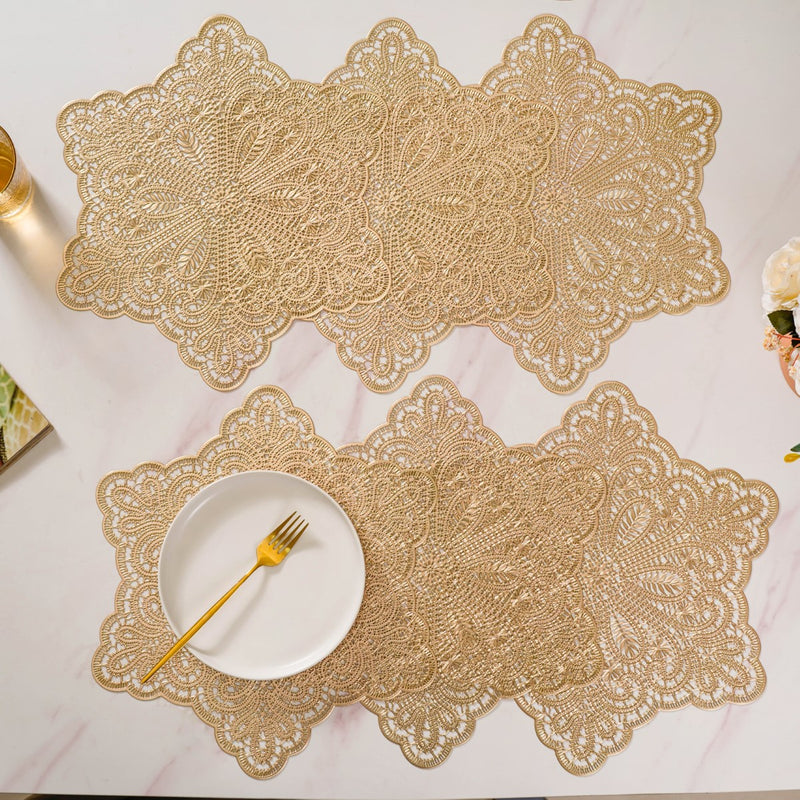 Dining Table Mat Gold Set Of 6