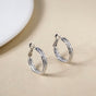 Matte Textured Sleek Metal Hoops Silver