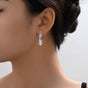 Matte Textured Sleek Metal Hoops Silver