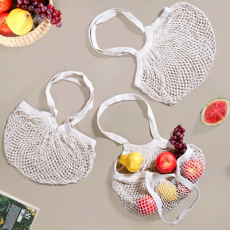 Pure Mesh Eco-Friendly Cotton Bag Set Of 3