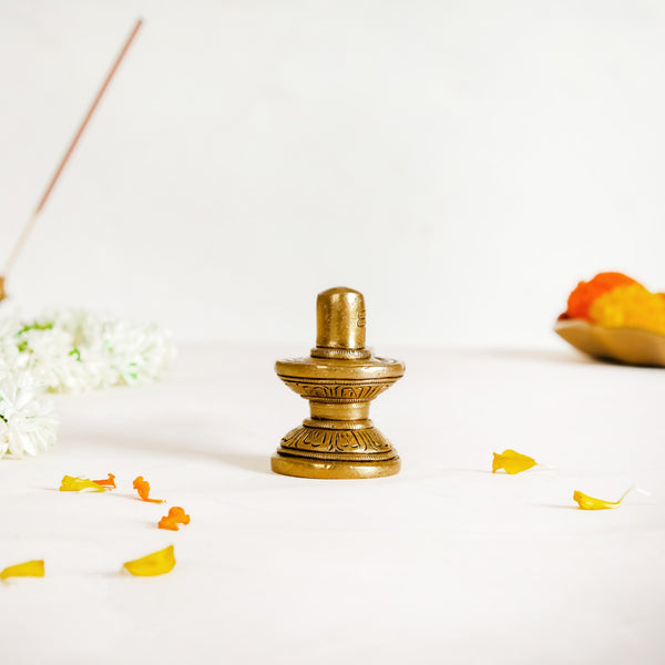 Shivling Brass Showpiece For Puja Room 5cm