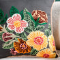 Midnight Garden Embroidered Cotton Cushion Cover 40x40cm