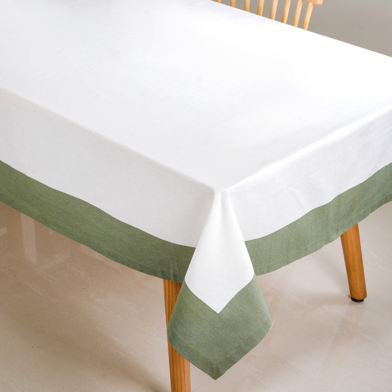 Midori Cotton Tablecloth For 6 Seater In Sage Green 200x150cm
