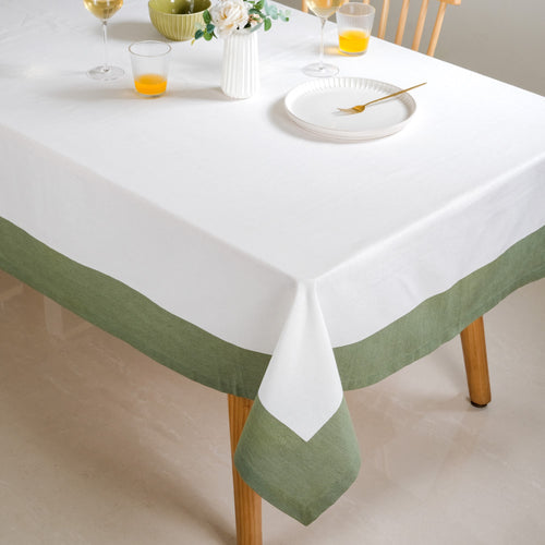Midori Cotton Tablecloth For 6 Seater In Sage Green 200x150cm
